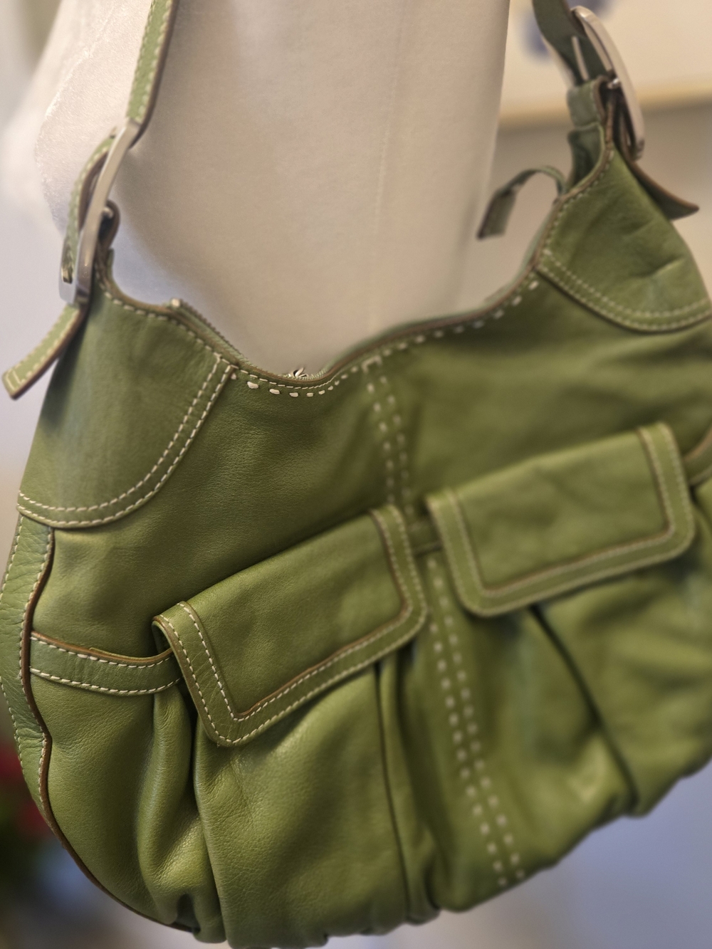 Cole Haan Green Leather Shoulder Bag - Stylish Women's Handbag